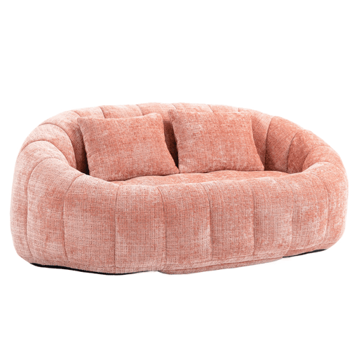 Sofá puff individual - confortável e durável, encosto alto - rosa