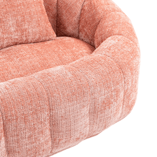 Sofá puff individual - confortável e durável, encosto alto - rosa