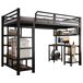 Cama alta de metal Cama alta de metal Negro