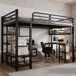 Cama alta de metal Cama alta de metal Negro