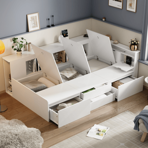 Cama de criança,cama de solteiro de mdf 90x200 cm,branco