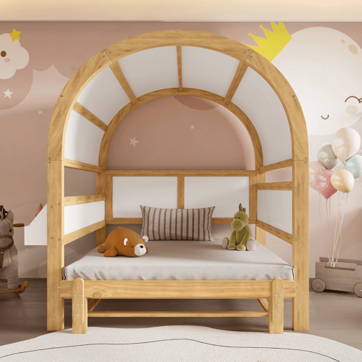 Cama extensível,cama de criança de madeira de pinho 140x200 cm,natural+branco