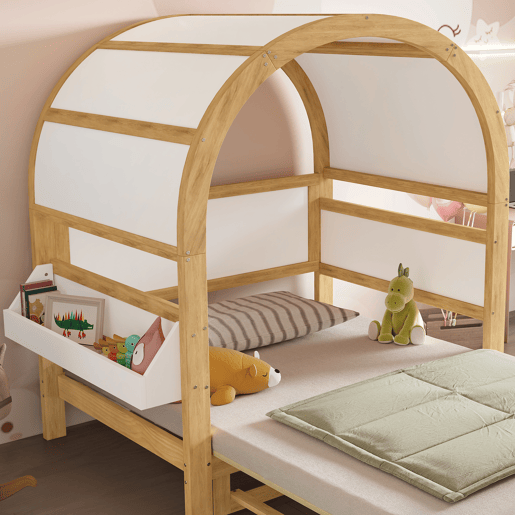 Cama extensível,cama de criança de madeira de pinho 140x200 cm,natural+branco