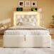 Cama individual de terciopelo con almacenaje 101x209 Cama individual de terciopelo con almacenaje 101x209 Beige