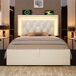 Cama individual de terciopelo con almacenaje 101x209 Cama individual de terciopelo con almacenaje 101x209 Beige