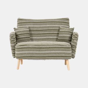 Sofá de 2 lugares - moderno, confortável, com apoios de braços e bolsa de armazenamento - verde azeitona