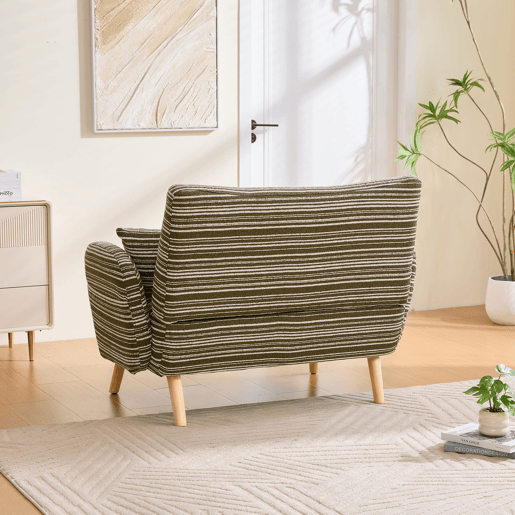 Sofá de 2 lugares - moderno, confortável, com apoios de braços e bolsa de armazenamento - verde azeitona