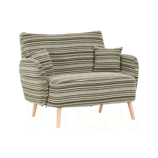 Sofá de 2 lugares - moderno, confortável, com apoios de braços e bolsa de armazenamento - verde azeitona