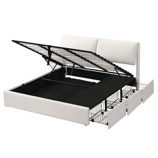 Cama de casal de veludo 180x200 cm com armazenamento,bege