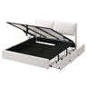 Cama de casal de veludo 180x200 cm com armazenamento,bege