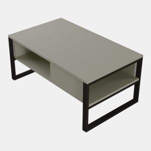 Mesa de centro Laukaa retangular metal 100x60x45cm Verde cinzento en.casa