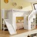 Cama alta de madera de pino Cama alta de madera de pino Blanco