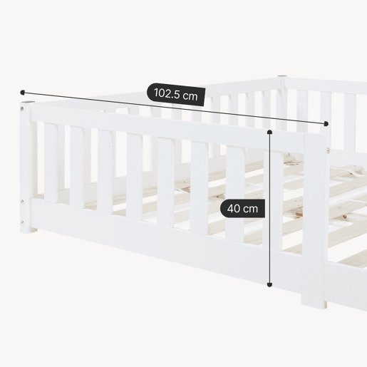Cama infantil Montessori Tanna com grade e colchão 140x200cm Branco en.casa Cama infantil Montessori Tanna com grade e colchão 140x200cm Branco en.casa