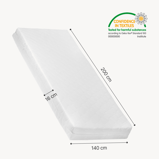 Cama infantil Montessori Tanna com grade e colchão 140x200cm Branco en.casa Cama infantil Montessori Tanna com grade e colchão 140x200cm Branco en.casa