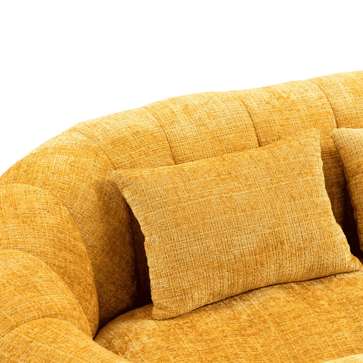 Sofá puff individual - Alto conforto, encosto alto, interior e exterior - Amarelo