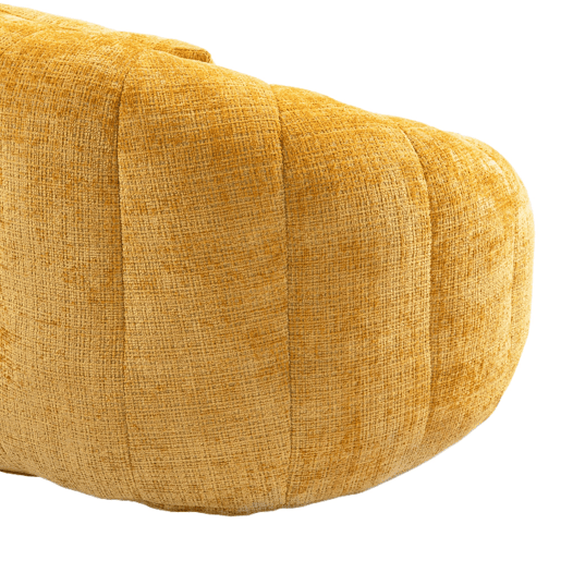 Sofá puff individual - Alto conforto, encosto alto, interior e exterior - Amarelo