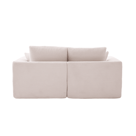 Sofá de tecido de 2 lugares - estilo nórdico, confortável e macio, com almofadas - bege