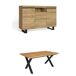 Conjunto muebles salon, Mesa patas U 8 comensales Conjunto muebles salon, Mesa patas U 8 comensales Negro/ Madera