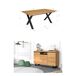 Conjunto muebles salon, Mesa patas U 8 comensales Conjunto muebles salon, Mesa patas U 8 comensales Negro/ Madera