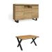 Conjunto muebles salon, Mesa patas X 6 comensales Conjunto muebles salon, Mesa patas X 6 comensales Negro/ Madera