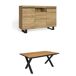 Conjunto muebles salon, Mesa patas U 8 comensales Conjunto muebles salon, Mesa patas U 8 comensales Negro/ Madera