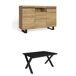 Conjunto muebles salon, Mesa patas X 6 comensales Conjunto muebles salon, Mesa patas X 6 comensales Negro/ Madera
