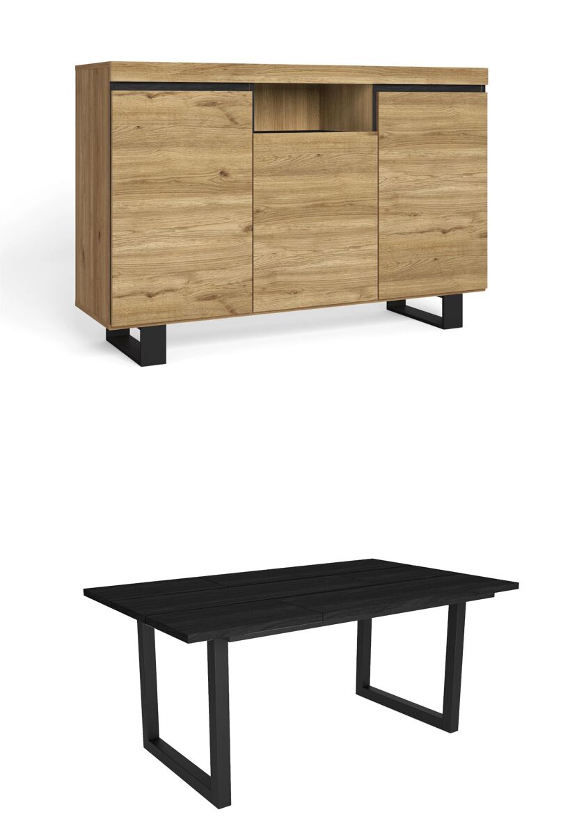 Conjunto muebles salon, Mesa patas U 8 comensales