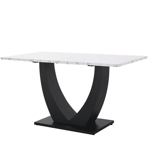 Conjunto de sala de jantar de 5 peças - Mesa em U com design moderno, pernas pretas, cadeiras em veludo cinzento - Multicolorido