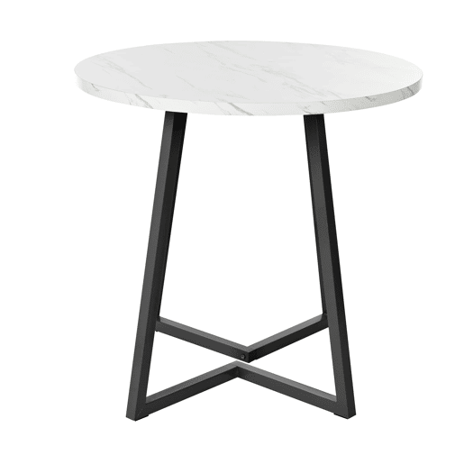 Conjunto de sala de jantar de 5 peças 80 cm - Mesa redonda com pernas metálicas pretas e cadeiras de veludo preto