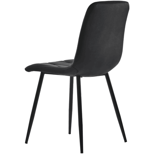 Conjunto de sala de jantar 117x68cm - Mesa retangular com 4 cadeiras - Cadeiras de veludo preto - Pernas pretas