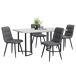 Conjunto de mesas y sillas de comedor 140x80 Conjunto de mesas y sillas de comedor 140x80 Blanco/ Negro
