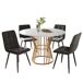 Conjunto de mesas y sillas de comedor 100x100 Conjunto de mesas y sillas de comedor 100x100 Blanco/ Gris