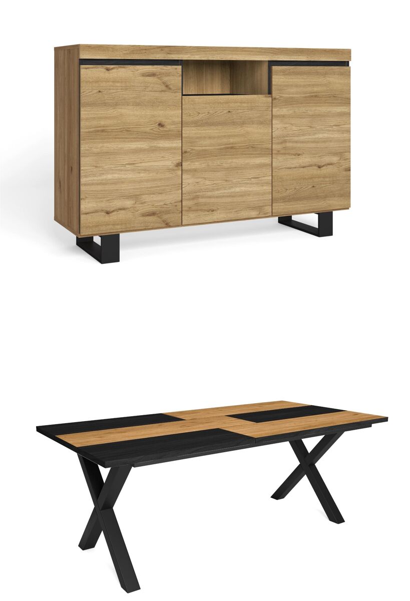 Conjunto muebles salón, Mesa patas U 10 comensales