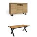 Conjunto muebles salón, Mesa patas U 10 comensales Conjunto muebles salón, Mesa patas U 10 comensales Negro/ Madera