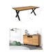 Conjunto muebles salón, Mesa patas U 10 comensales Conjunto muebles salón, Mesa patas U 10 comensales Negro/ Madera