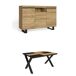 Conjunto muebles salon, Mesa patas X 6 comensales Conjunto muebles salon, Mesa patas X 6 comensales Negro/ Madera