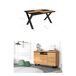 Conjunto muebles salon, Mesa patas X 6 comensales Conjunto muebles salon, Mesa patas X 6 comensales Negro/ Madera