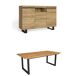 Conjunto muebles salón, Mesa patas U 10 comensales Conjunto muebles salón, Mesa patas U 10 comensales Negro/ Madera