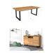 Conjunto muebles salón, Mesa patas U 10 comensales Conjunto muebles salón, Mesa patas U 10 comensales Negro/ Madera