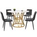 Conjunto de mesas y sillas de comedor 100x100 Conjunto de mesas y sillas de comedor 100x100 Blanco/ Gris