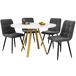 Conjunto de mesas y sillas de comedor 80x80 Conjunto de mesas y sillas de comedor 80x80 Blanco/ Gris