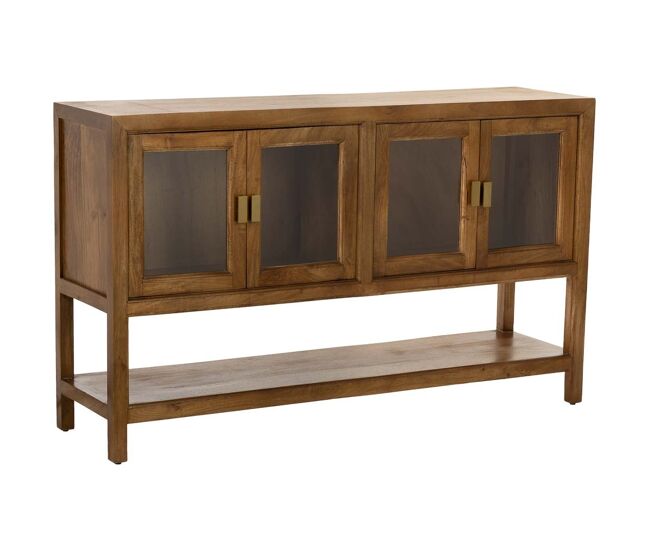 Aparador de madera marrón 4 puertas 150x40x90h cm
