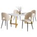 Conjunto de mesas y sillas de comedor 117x68 Conjunto de mesas y sillas de comedor 117x68 Blanco/ Beige