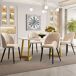 Conjunto de mesas y sillas de comedor 117x68 Conjunto de mesas y sillas de comedor 117x68 Blanco/ Beige