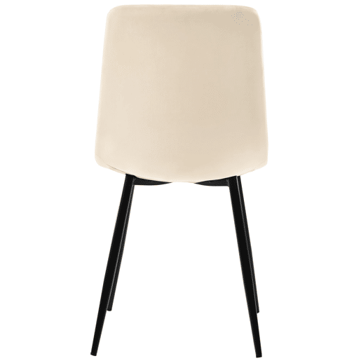 Conjunto de sala de jantar de 5 peças 140x80 cm - Mesa com 4 cadeiras de veludo bege - Estrutura metálica preta