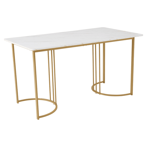 Conjunto de mesa e cadeiras 140x80x75cm - Mesa moderna + 4 cadeiras de veludo verde - Dourado