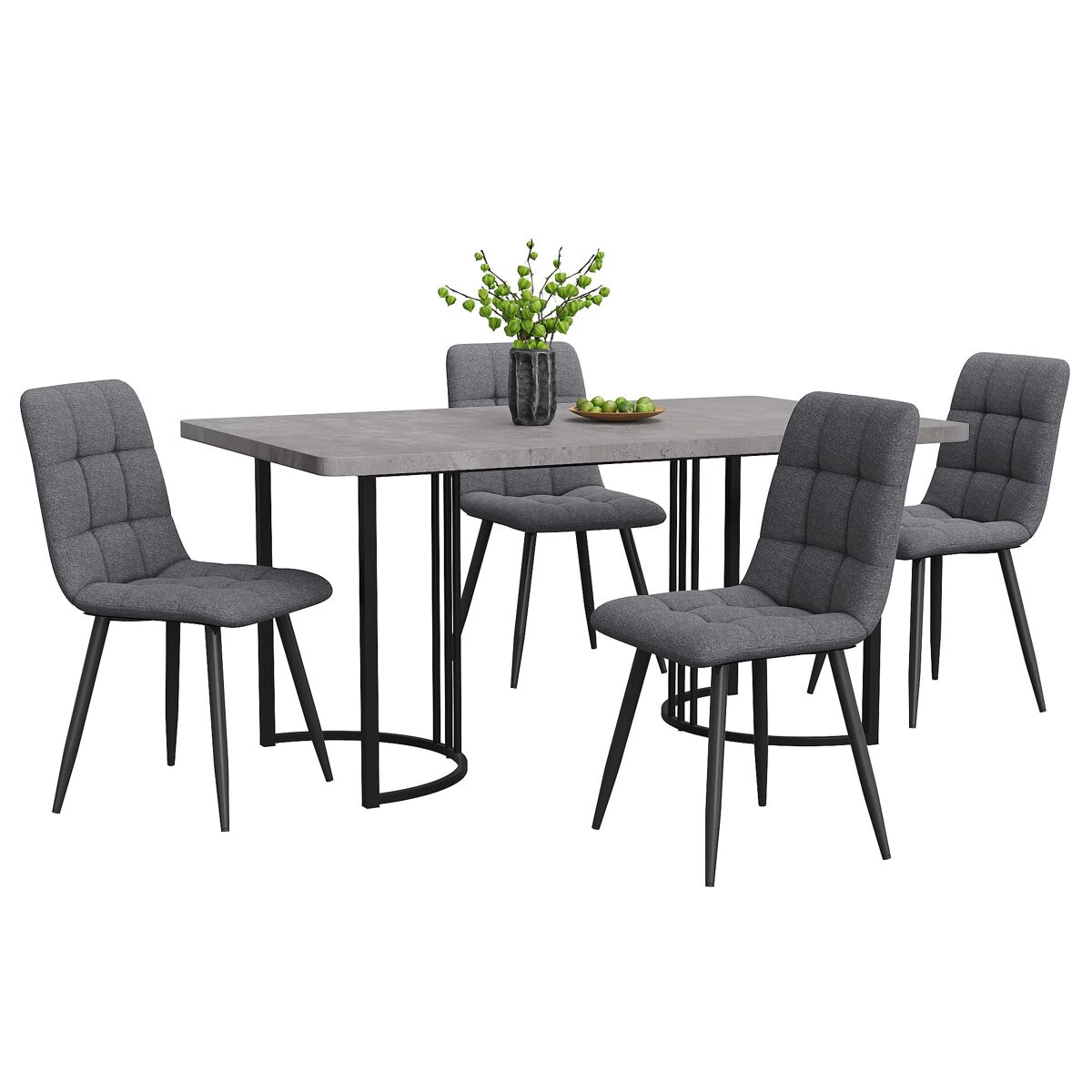 Conjunto de mesas y sillas de comedor 140x80 Gris