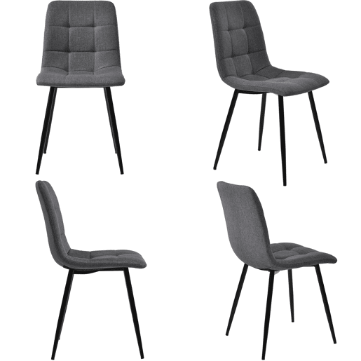 Conjunto de mesa e cadeiras 5 peças - Mesa redonda 100 cm, pernas metálicas douradas, cadeira cinzenta