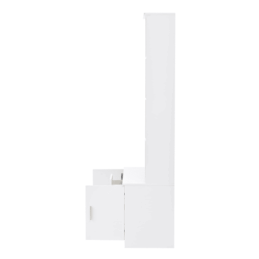 Móvel de entrada 90x40x180 cm - Multifuncional com arrumação, 2 gavetas, 2 armários, espelho - Branco