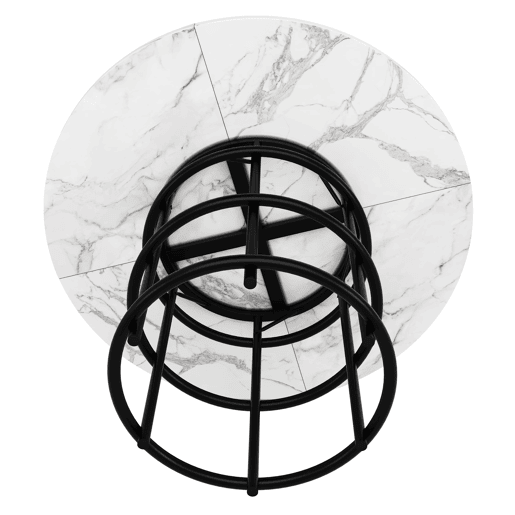 Conjunto de sala de jantar de 5 peças - Mesa redonda de 100 cm - 4 cadeiras de veludo cinzento - Preto
